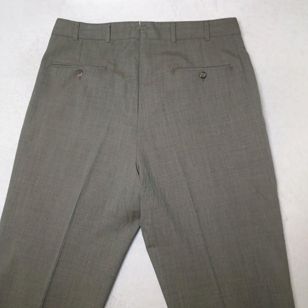Brooks Brothers Pants Men 33x30 Gray Pleated Wool Straight Dress Suit Slacks USA - Picture 4 of 14